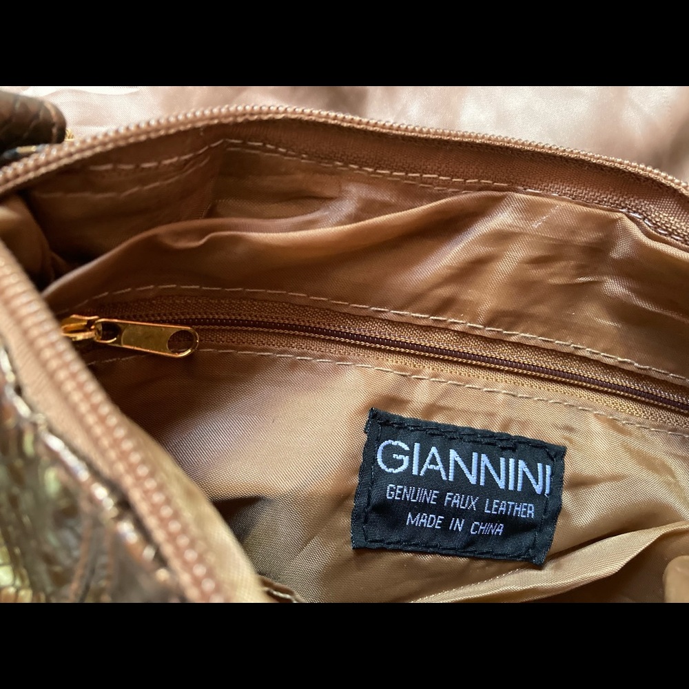 Giannini Gold Faux Leather Snakeskin Bag - Picture 9 of 15